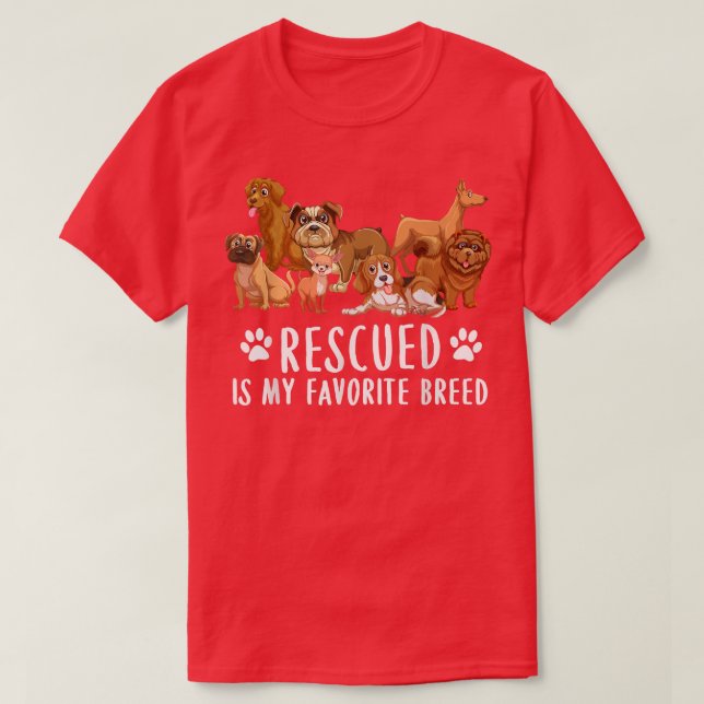 Camiseta Os Cães 365 Resgatados São Os Meus Padrões De Cach (Frente do Design)