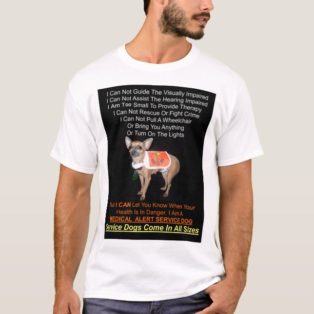Camiseta Os cães do serviço vêm em todos os tamanhos (Frente)