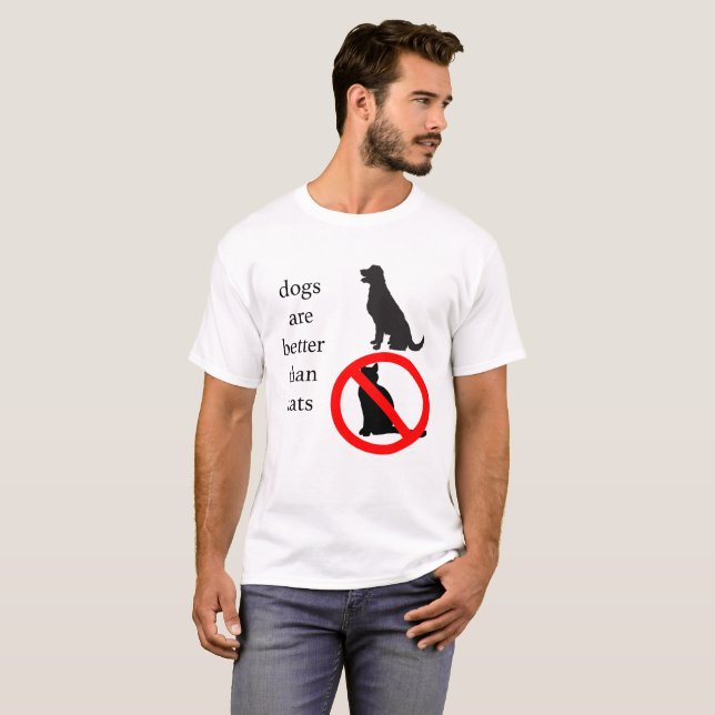 Camiseta Os cães são melhores do que gatos (Frente Completa)