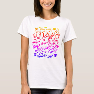 Camiseta Os Cães São Peças De Amor E Tipografia Cardíac