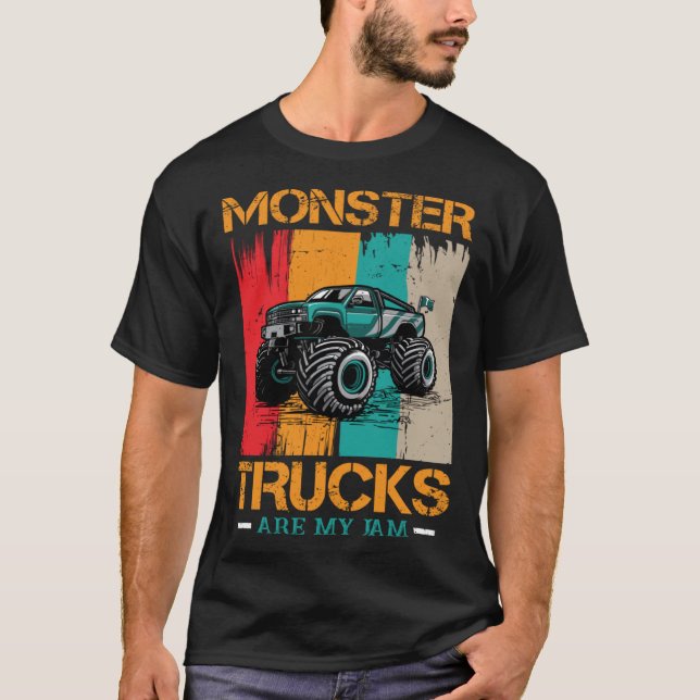 Camiseta Os caminhões monstros são a minha ação Jam e o cam (Frente)
