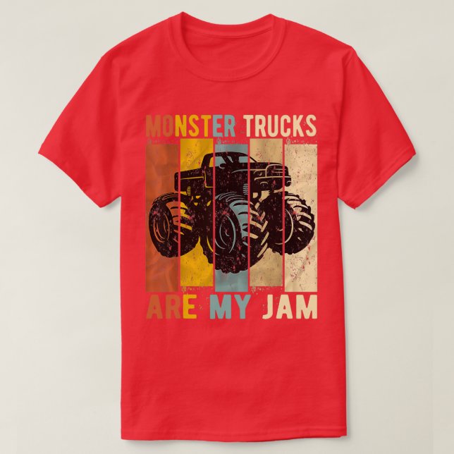 Camiseta Os Caminhões Monstros São O Meu Monstro De Retros  (Frente do Design)
