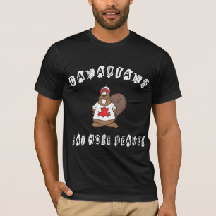 Camiseta Os canadenses comem mais t-shirt do castor