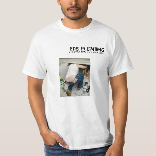Camiseta os canalizador racham-se, encanamento do EDS, (Frente)