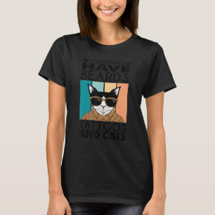 Camiseta Os Caras Duras Têm Barbas Tatuagens E Gatos