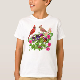 Camiseta Os cardeais no jardim caçoam o t-shirt