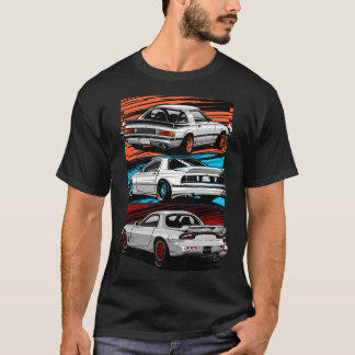 Camiseta Os carros dos sonhos Rx-7 gerações