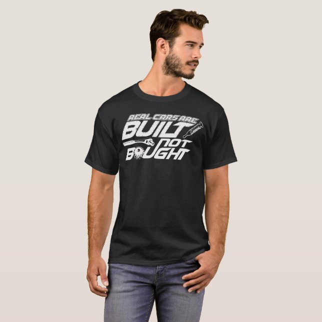 Camiseta Os carros reais são construídos não comprados (Frente Completa)