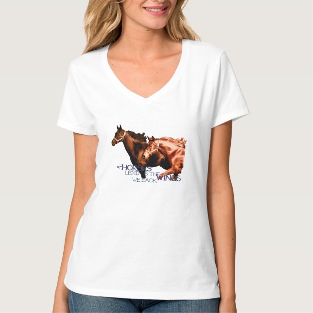 Camiseta Os cavalos emprestam-nos as asas que nós faltamos (Frente)