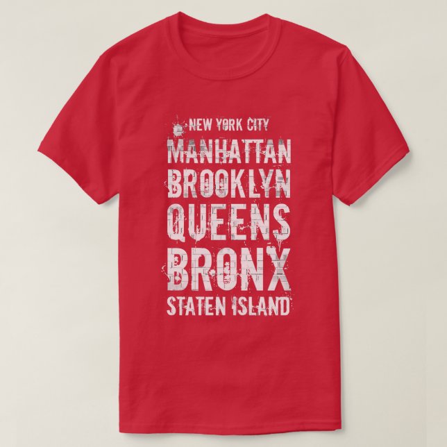 Camiseta Os Cinco Boroughs NYC (Frente do Design)