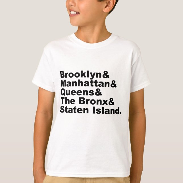 Camiseta Os Cinco Distritos de Nova York (Frente)