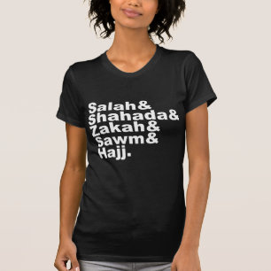 Camiseta Os Cinco Pilares do Islã Oração Muçulmana Fé