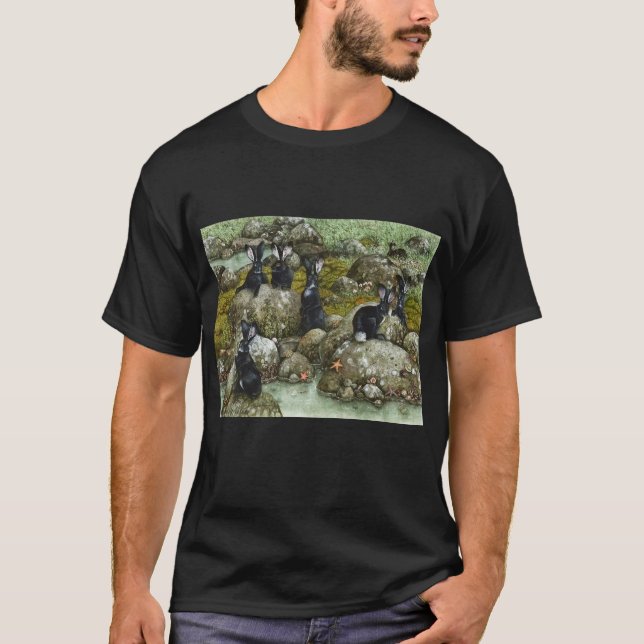 Camiseta Os coelhos negros do Hy-Brasil (Frente)