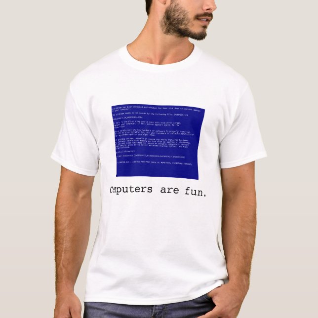 Camiseta Os computadores são divertimento (Frente)