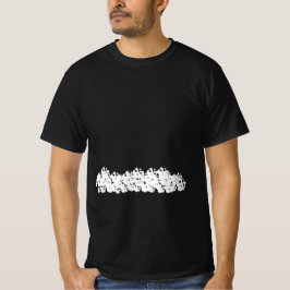 Camiseta Os crânios brancos assustadores do Halloween empil