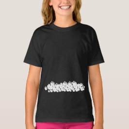 Camiseta Os crânios brancos assustadores do Halloween empil