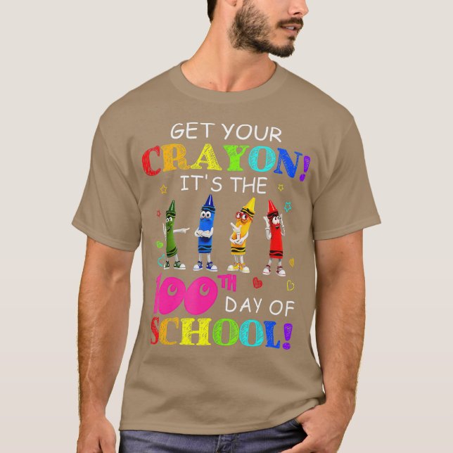 Camiseta Os Crayons Dançando Arranjam Seu Crayon O 100º De (Frente)