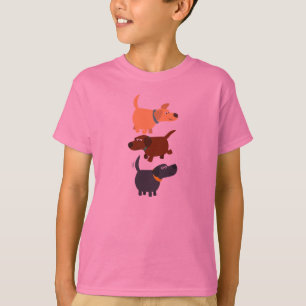 Camiseta Os desenhos animados bonitos Labradors em 3
