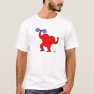 Camiseta Os desenhos animados bonitos ouvem o exercício da
