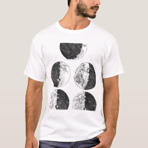 Camiseta Os desenhos de Galileo das fases da lua