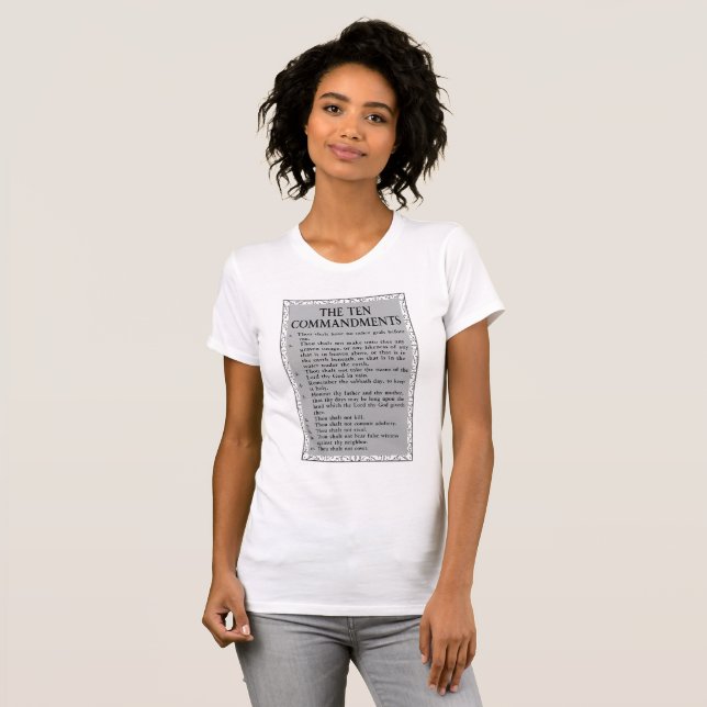 Camiseta Os Dez Mandamentos da Bíblia das Mulheres (Frente Completa)