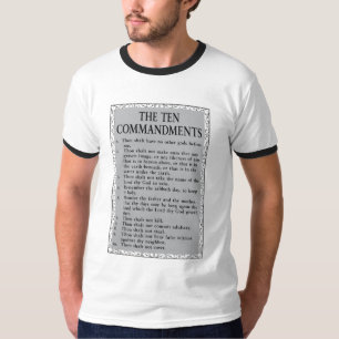 Camiseta Os Dez Mandamentos da Bíblia Mens Ringer