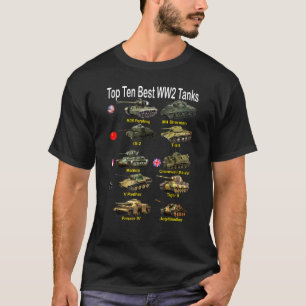 Camiseta Os Dez Melhores Tanques da Segunda Guerra Mundial