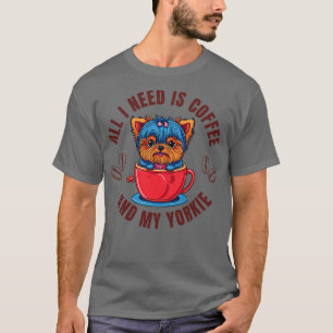 Camiseta Os Dias Perfeitos Começam Com Café E Meu Yorkie