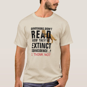 Camiseta os dinossauros do trex não leram o tiranossauro