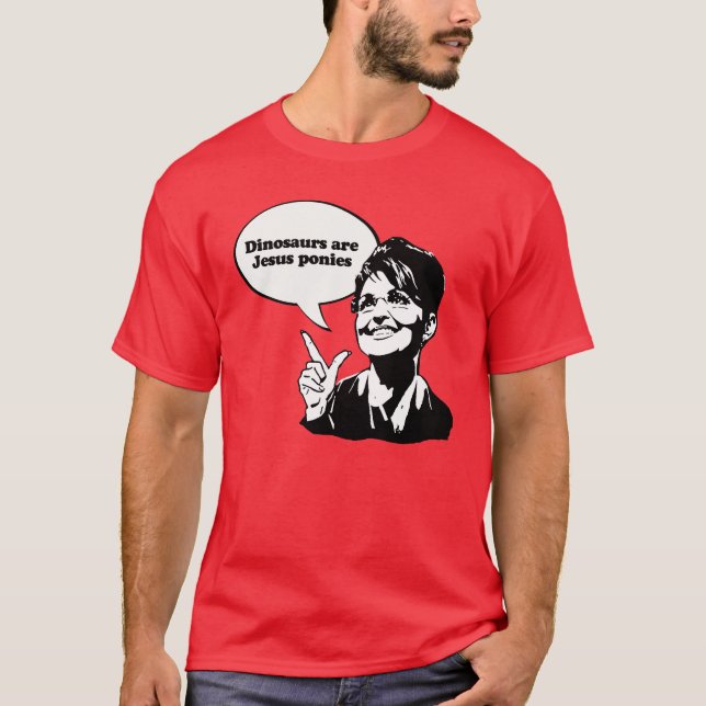 Camiseta Os dinossauros são pôneis de Jesus (Frente)