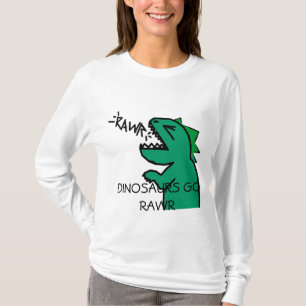 Camiseta OS DINOSSAUROS VÃO luva do hoodie das meninas de