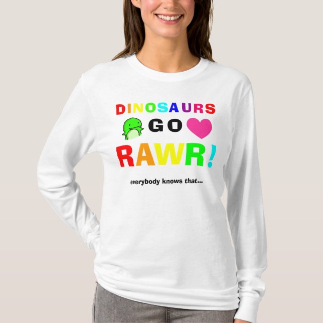 Camiseta Os dinossauros vão rawr! (Frente)