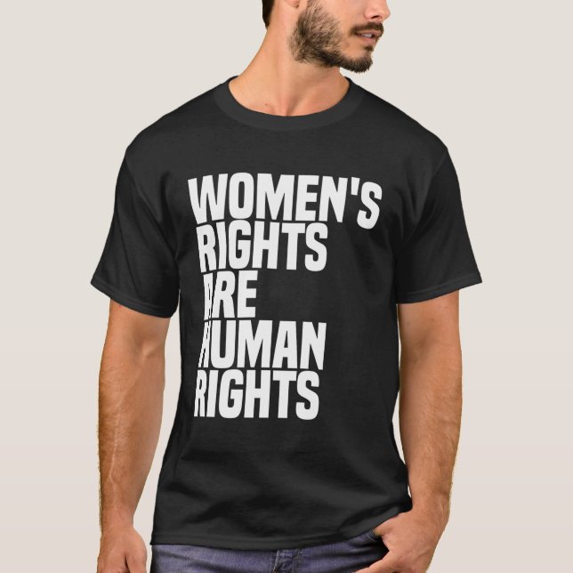Camiseta Os Direitos Da Mulher São Feminismo Aos Direitos H (Frente)