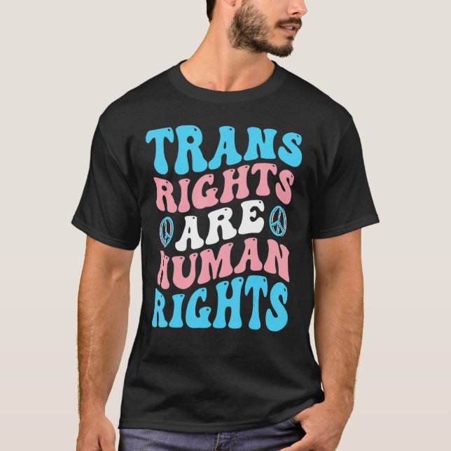 Camiseta Os direitos de transmissão LGBT do Orgulho Transgê (Frente)