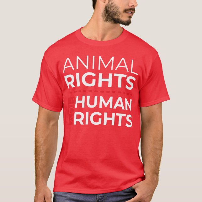 Camiseta Os Direitos dos Animais São Direitos Humanos famíl (Frente)