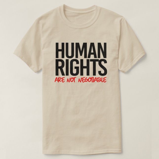 Camiseta Os direitos humanos não são negociáveis (Frente do Design)