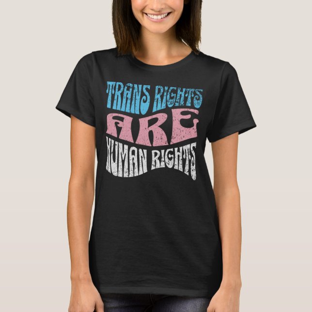 Camiseta Os direitos retro-trans são LGB transgênero de dir (Frente)