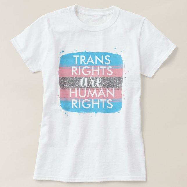 Camiseta Os Direitos Trans São Direitos Humanos (Frente do Design)