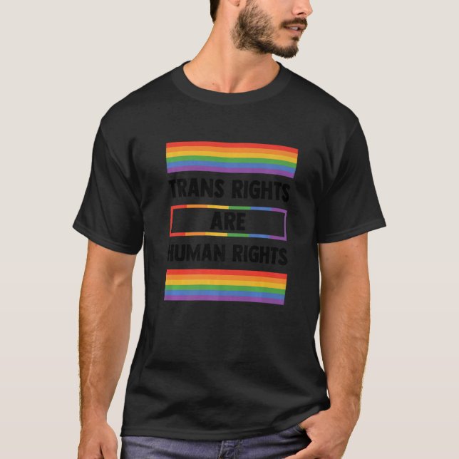 Camiseta Os Direitos Trans São Gay De Direitos Humanos Rain (Frente)