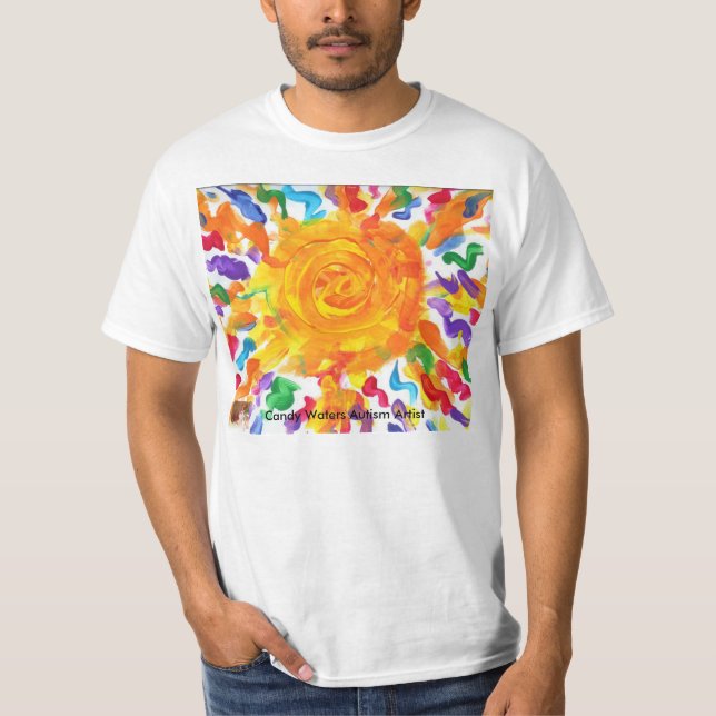 Camiseta Os doces molham o artista do autismo (Frente)