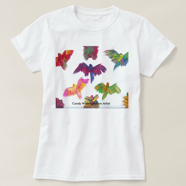 Camiseta Os doces molham o artista do autismo (Frente do Design)