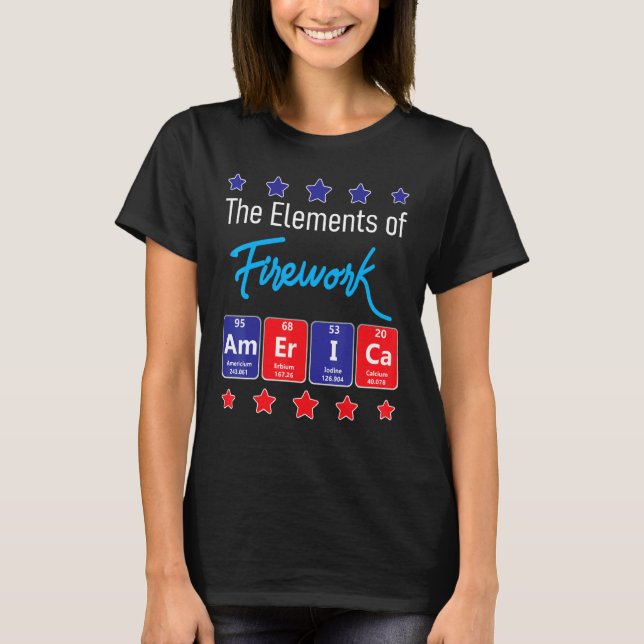 Camiseta Os Elementos Do Fireworks Merica Firework Diretor (Frente)