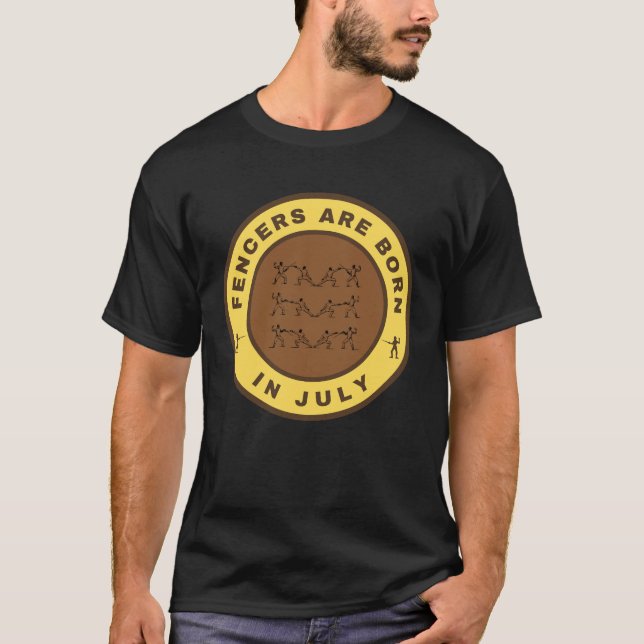 Camiseta Os esgrimistas estão a nascer alternada em julho (Frente)