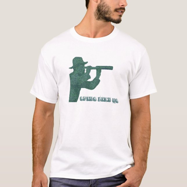 Camiseta os espiões, ESPIÕES GOSTAM DE E.U. (Frente)