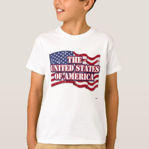 Camiseta Os Estados Unidos da América com a bandeira aflig