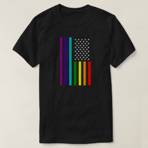 CAMISETA OS ESTADOS UNIDOS DA BANDEIRA DO ARCO-ÍRIS DA