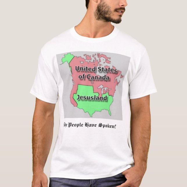 Camiseta Os Estados Unidos de Canadá e de Jesusland (Frente)