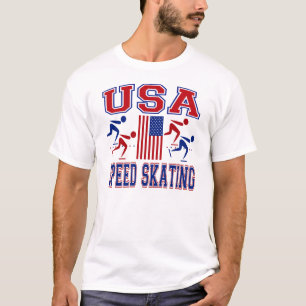 Camiseta Os Estados Unidos de patinagem da velocidade