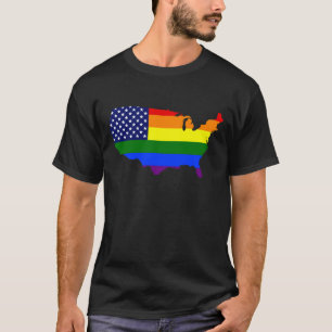 CAMISETA OS ESTADOS UNIDOS DO ARCO-ÍRIS EUA DA IGUALDADE