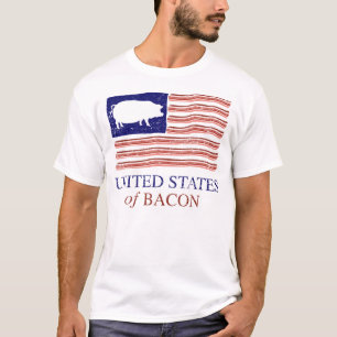 Camiseta Os Estados Unidos do t-shirt afligido bacon